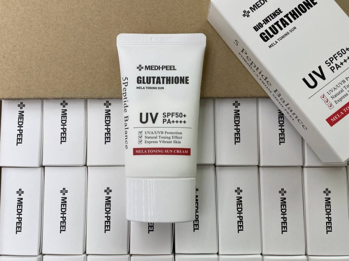 medi peel glutathione spf Bio-Intense Glutathione Mela Toning Sun Cream SPF 50+ PA++++