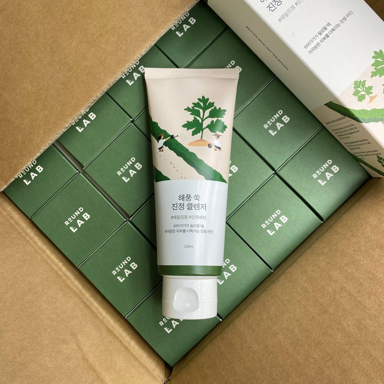 Успокаивающая пенка для умывания Round Lab Mugwort Calming Cleanser