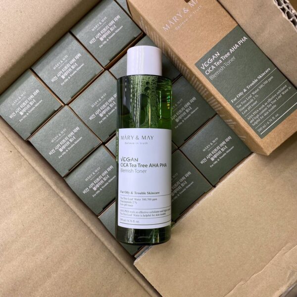 Успокаивающий тоник для проблемной кожи Mary&May Vegan CICA Tea Tree AHA PHA Toner